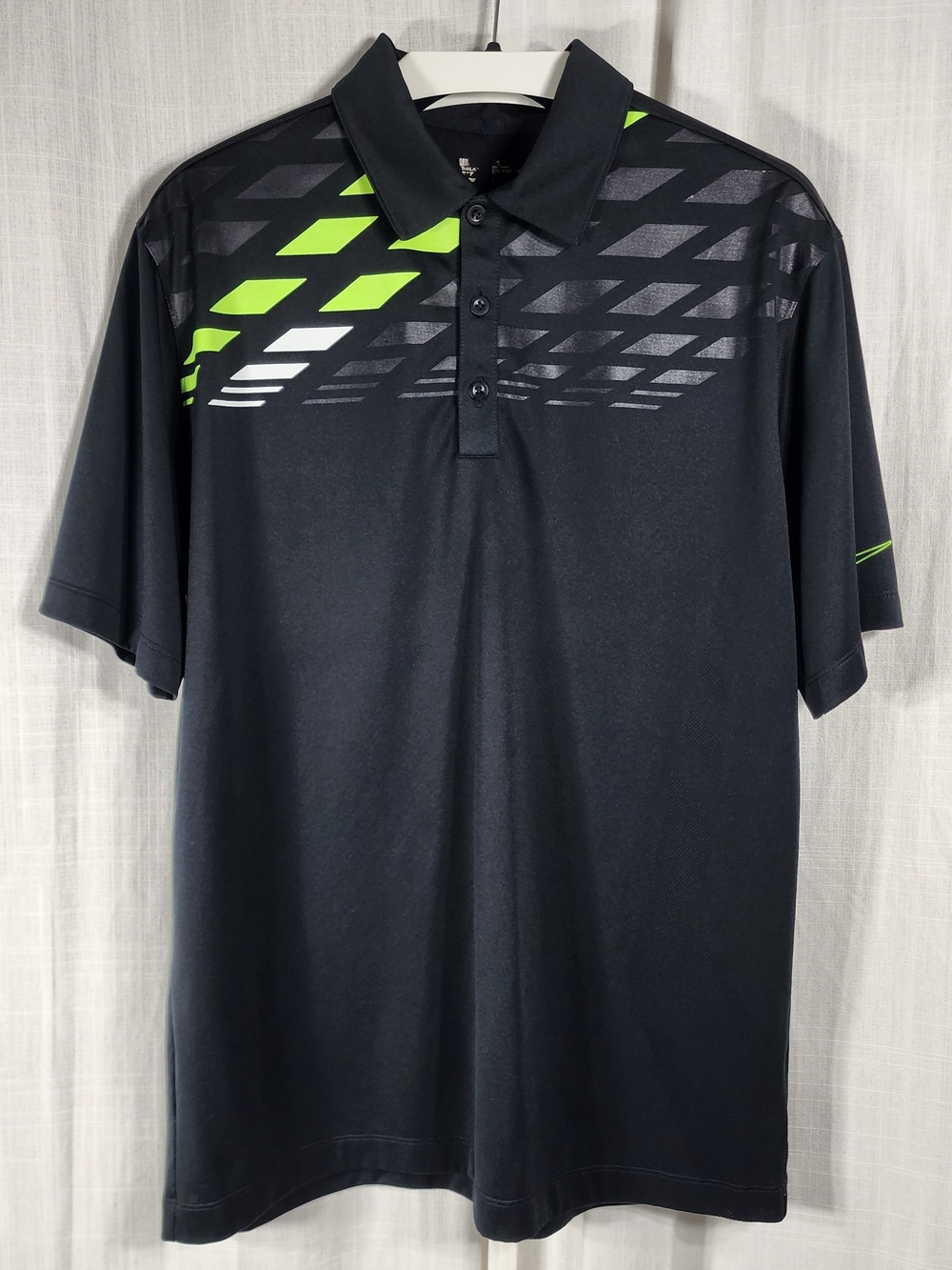 Nike Black Polo with Neon Green and White Accents